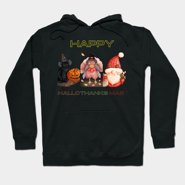 Happy hallothanksmas Hoodie by Nanouche